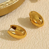 Wholesale 316L Stainless Steel Fashion Retro Earrings With Electroplating Treatment And Melon Seed Buckles For Women