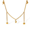 Wholesale 316L Stainless Steel Fashion Simple Necklace With Star Moon Shape Pendant And Electroplating Design