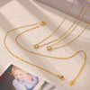 Wholesale 316L Stainless Steel Fine Chain Oval Pendant Necklace Inlaid With Zircon Geometric Design Gold Plated