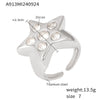 Wholesale 316L Stainless Steel Fivepointed Star Zircon Ring With Geometric Pattern Electroplated And Fashionable For Women