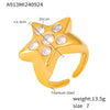 Wholesale 316L Stainless Steel Fivepointed Star Zircon Ring With Geometric Pattern Electroplated And Fashionable For Women