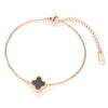 Wholesale Titanium Steel Flower Clover Doublesided Electroplated Waterproof Sweatproof Colorfast Women's Bracelet