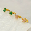 Wholesale Titanium Steel Flower Design Electroplated Zircon Women's Earrings