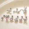 Wholesale Titanium Steel Flower Pattern Electroplated Women's Cartilage Earrings