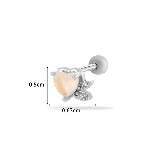 Wholesale Titanium Steel Flower Pattern Electroplated Women's Cartilage Earrings
