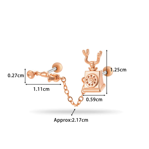 Wholesale Titanium Steel Flower Pattern Electroplated Women's Cartilage Earrings