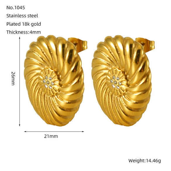 Wholesale Titanium Steel Flower Retro Fashion Electroplated Earrings For Women