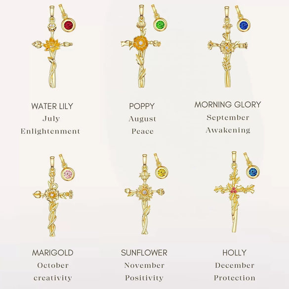 Wholesale Titanium Steel Flower Retro Necklace With 18K Gold Plating