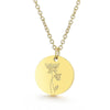 Wholesale Titanium Steel Flower Round Pendant Necklace Gold Inlaid Trendy Elegant