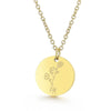 Wholesale Titanium Steel Flower Round Pendant Necklace Gold Inlaid Trendy Elegant