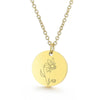 Wholesale Titanium Steel Flower Round Pendant Necklace Gold Inlaid Trendy Elegant