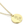 Wholesale Titanium Steel Flower Round Pendant Necklace Gold Inlaid Trendy Elegant