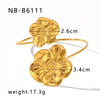 Wholesale Titanium Steel Flower Shape Open Bracelet For Women 18K Gold Plated Electroplated