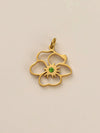 Wholesale Titanium Steel Flower Square Birthstone Pendant Necklace For Women With Electroplating
