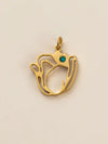 Wholesale Titanium Steel Flower Square Birthstone Pendant Necklace For Women With Electroplating