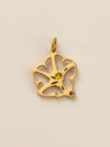 Wholesale Titanium Steel Flower Square Birthstone Pendant Necklace For Women With Electroplating