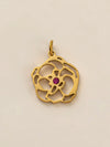 Wholesale Titanium Steel Flower Square Birthstone Pendant Necklace For Women With Electroplating