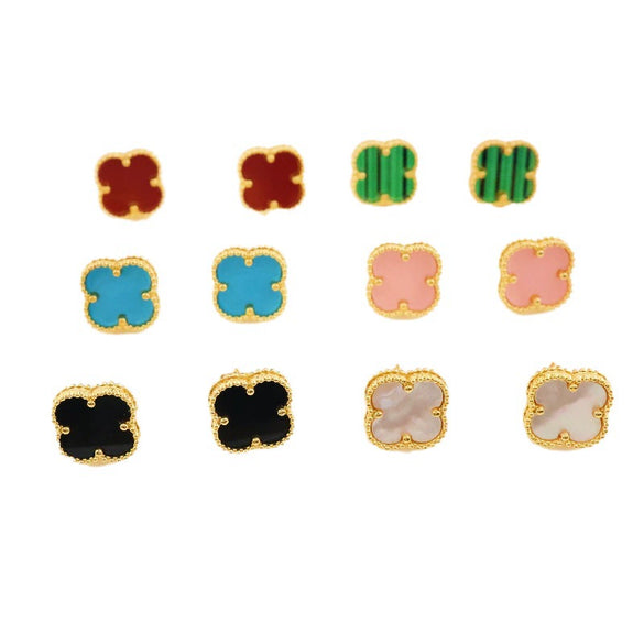Wholesale Titanium Steel Flower Stud Earrings For Women Electroplated With High Quality And Advanced Sense
