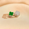 Wholesale Titanium Steel Fourleaf Clover Dualpurpose Earrings With Diamond Design And Vacuum Furnace Electroplated Simple Style For Women