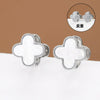 Wholesale Titanium Steel Fourleaf Clover Dualpurpose Earrings With Diamond Design And Vacuum Furnace Electroplated Simple Style For Women