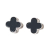 Wholesale Titanium Steel Fourleaf Clover Dualpurpose Earrings With Diamond Design And Vacuum Furnace Electroplated Simple Style For Women