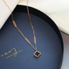 Wholesale Titanium Steel Fourleaf Clover Geometric Style Electroplated Female Necklace