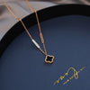 Wholesale Titanium Steel Fourleaf Clover Geometric Style Electroplated Female Necklace