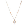 Wholesale Titanium Steel Fourleaf Clover Geometric Style Electroplated Female Necklace