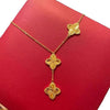 Wholesale Titanium Steel Fourleaf Clover Long Necklace For Women Electroplated Geometric Style