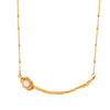 Wholesale Titanium Steel Freshwater Pearl Clavicle Chain Necklace With Flower Pattern And Gold Plated Electroplating For Women