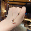 Wholesale Titanium Steel Frosted Butterfly And Bow Ochain Necklace For Women With Electroplating Treatment