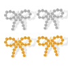 Wholesale 316L Stainless Steel Geometric And Bow Shape Earrings With Electroplating For Women