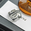 Wholesale Titanium Steel Geometric Asymmetrical Women's Ring Electroplated Retro Cool Style