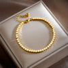 Wholesale Titanium Steel Geometric Beaded Bracelet For Women With Electroplating Treatment