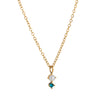Wholesale Titanium Steel Geometric Birthstone Zircon Necklace Electroplated O Word Chain Unisex