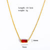 Wholesale Titanium Steel Geometric Birthstone Zircon Necklace With Electroplating For Unisex