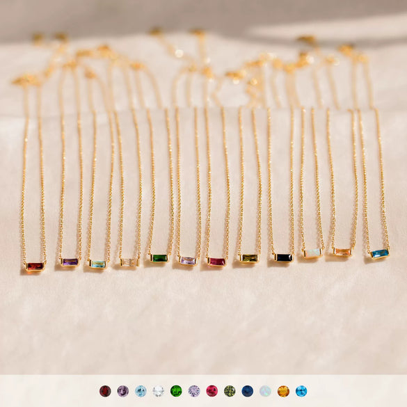 Wholesale Titanium Steel Geometric Birthstone Zircon Necklace With Electroplating For Unisex