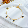 Wholesale Titanium Steel Geometric Black Wafer Pendant Anklet For Women Retro And Fashion Style