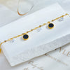 Wholesale Titanium Steel Geometric Black Wafer Pendant Anklet For Women Retro And Fashion Style