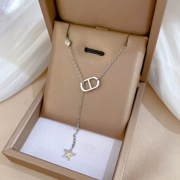 Wholesale Titanium Steel Geometric Cartoon Style Electroplated Cold Necklace For Unisex As Clavicle Chain Accessories