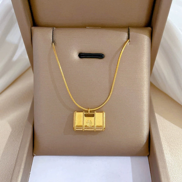 Wholesale Titanium Steel Geometric Cartoon Style Electroplated Cold Necklace For Unisex As Clavicle Chain Accessories