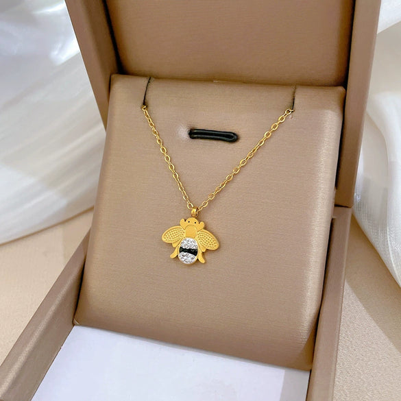 Wholesale Titanium Steel Geometric Cartoon Style Electroplated Cold Necklace For Unisex As Clavicle Chain Accessories