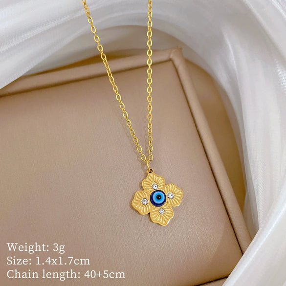 Wholesale Titanium Steel Geometric Cartoon Style Electroplated Cold Necklace For Unisex As Clavicle Chain Accessories