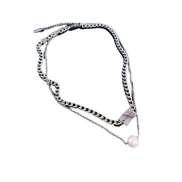 Wholesale Titanium Steel Geometric Cartoon Style Electroplated Cold Necklace For Unisex As Clavicle Chain Accessories