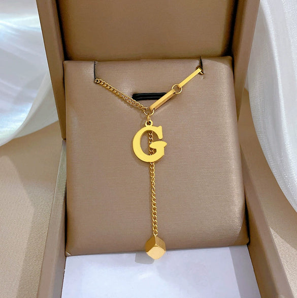 Wholesale Titanium Steel Geometric Cartoon Style Electroplated Cold Necklace For Unisex As Clavicle Chain Accessories
