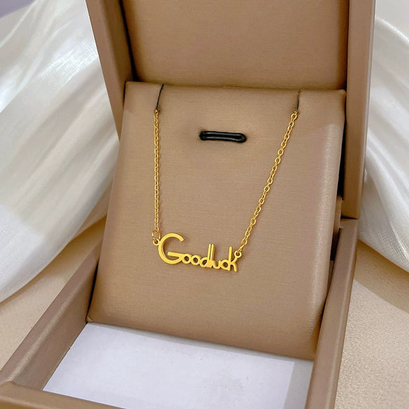 Wholesale Titanium Steel Geometric Cartoon Style Electroplated Cold Necklace For Unisex As Clavicle Chain Accessories