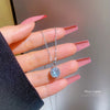 Wholesale Titanium Steel Geometric Cartoon Style Microinlaid Real Gold Zircon Necklace For Women