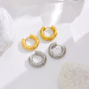 Wholesale Titanium Steel Geometric Circle Earrings With Electroplating For Women Simple Cold Style Allmatch Design