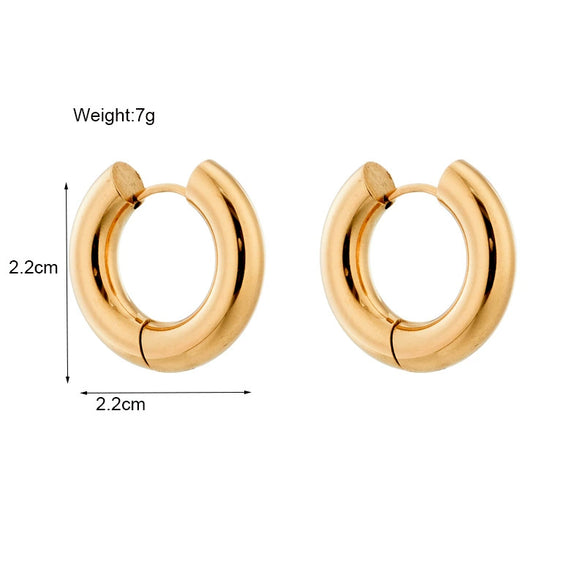 Wholesale Titanium Steel Geometric Circle Earrings With Electroplating For Women Simple Cold Style Allmatch Design
