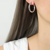 Wholesale 316L Stainless Steel Geometric Circle Electroplated Exaggerated Women's Earrings